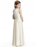 Ivory Daisy Lace Crinkle Chiffon Lovely Junior Bridesmaid Dress